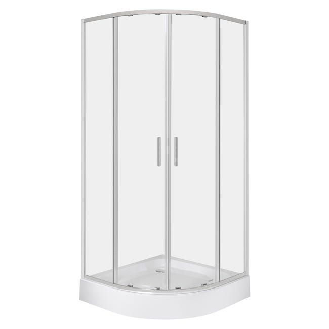 Kabina prysznicowa z brodzikiem Kerra Solid RS 80 CHR szkło transparentne 6 mm, profole chrom 1 szt.