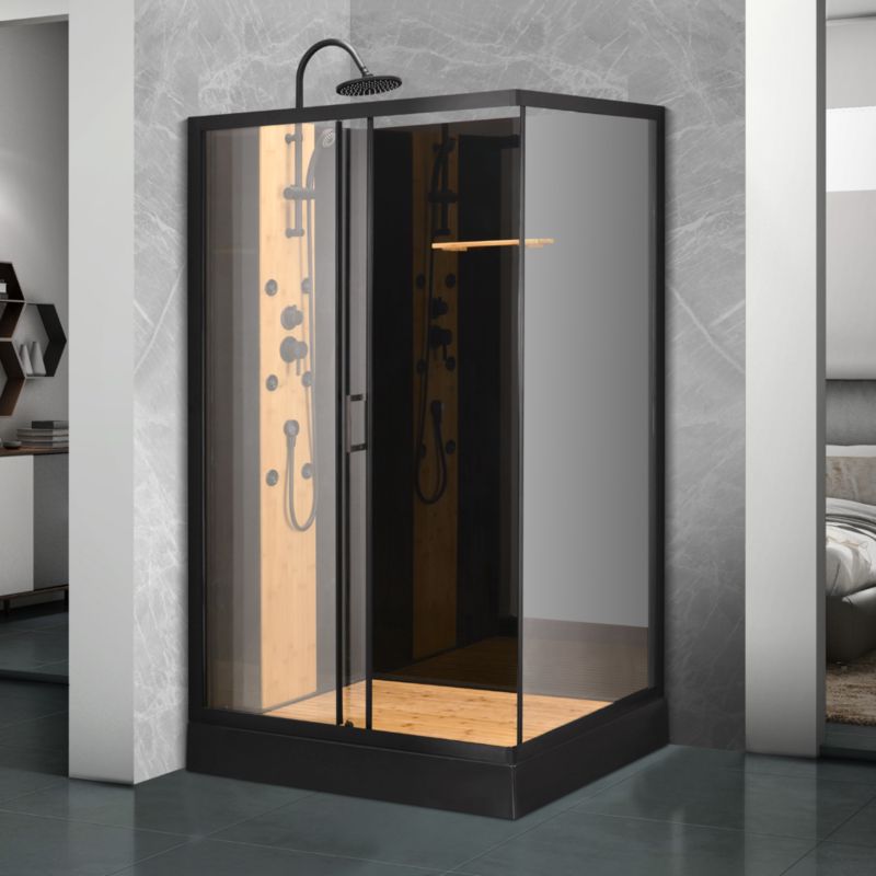 Kabina prysznicowa z hydromasażem Bamboo 80 x 120 cm prostokątna brodzik