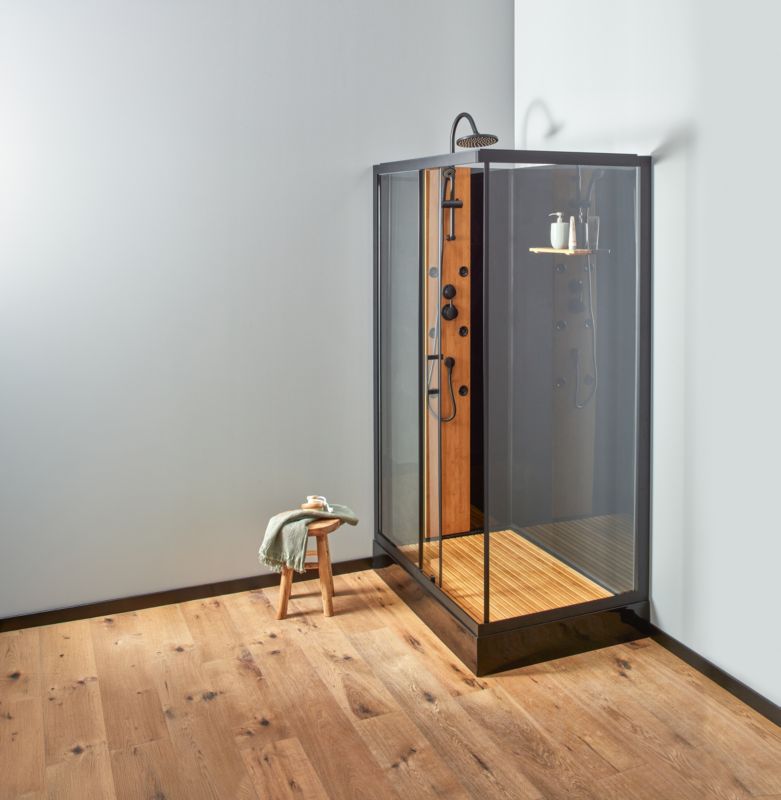 Kabina prysznicowa z hydromasażem Bamboo 80 x 120 cm prostokątna brodzik
