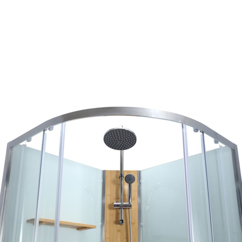 Kabina prysznicowa z hydromasażem Bamboo 90 cm półokragła niski brodzik chrom