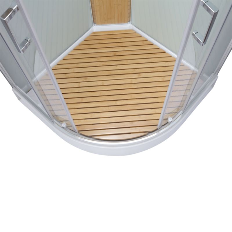 Kabina prysznicowa z hydromasażem Bamboo 90 cm półokragła niski brodzik chrom