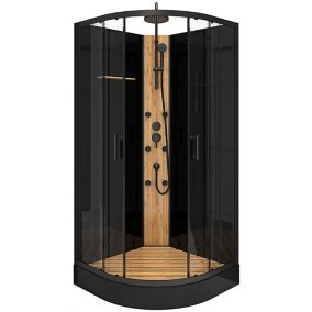 Kabina prysznicowa z hydromasażem Bamboo 90 cm półokrągła niski brodzik