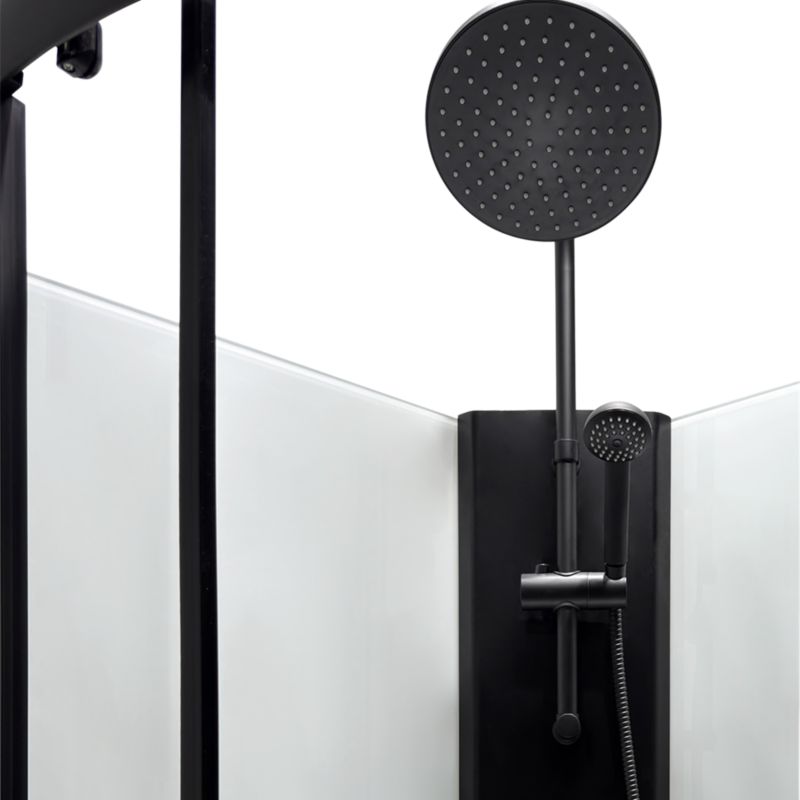 Kabina prysznicowa z hydromasażem Quadrant 85 cm półokrągła czarna/biała
