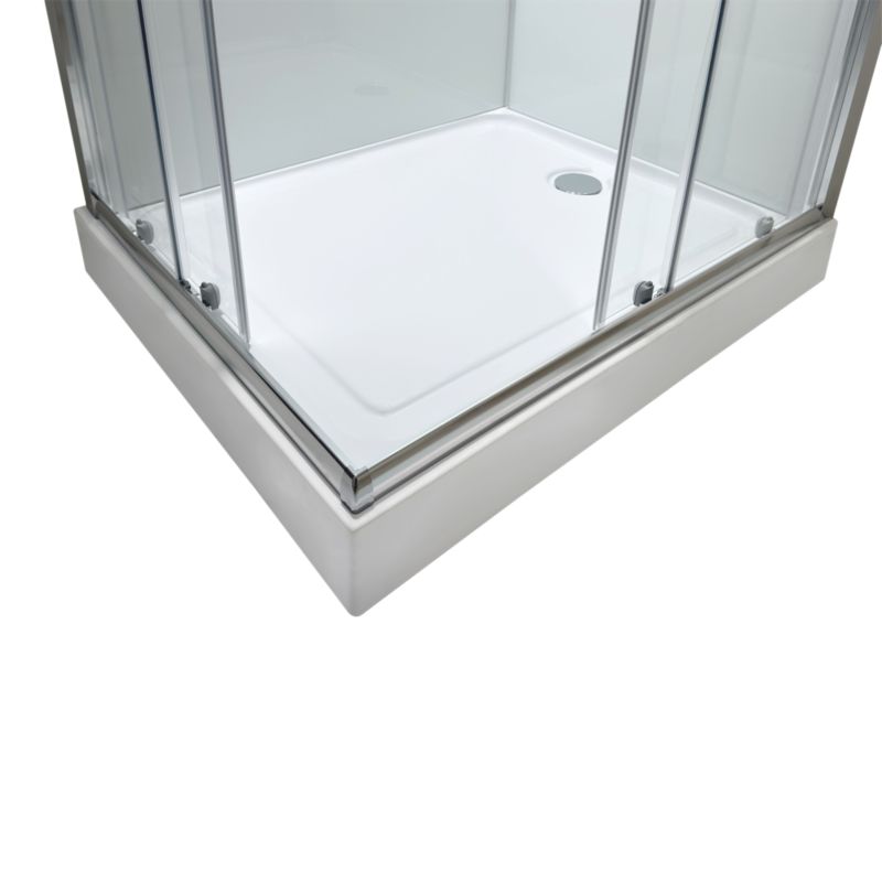 Kabina prysznicowa z hydromasażem Rectangular 80 x 100 cm prostokątna biała/chrom