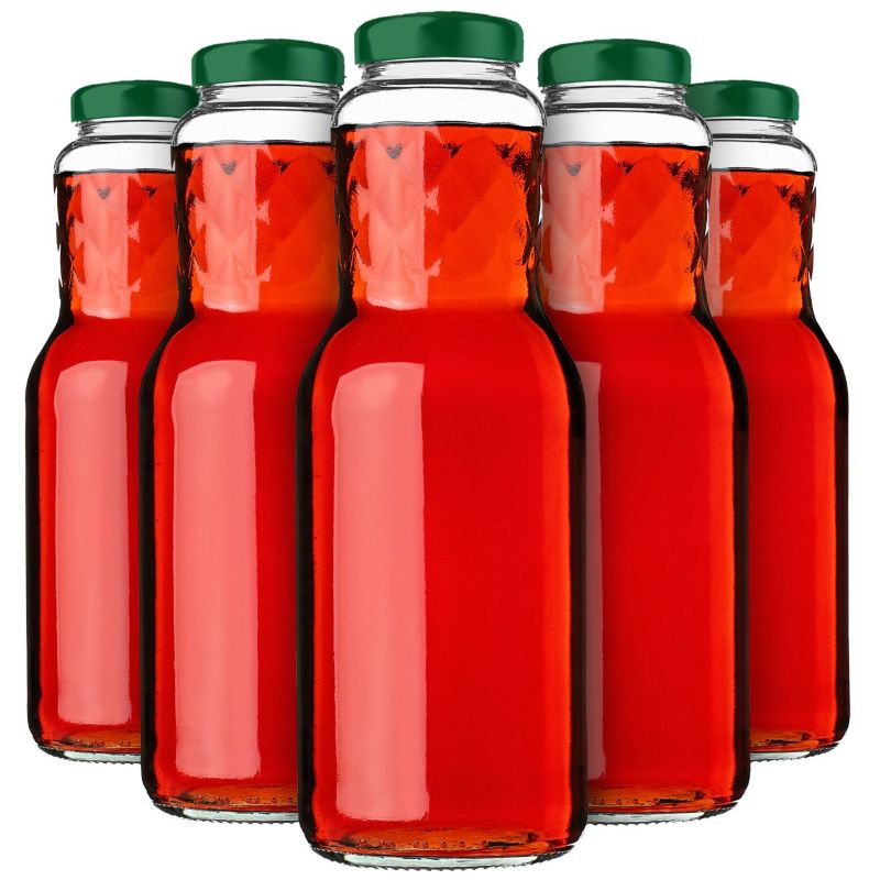 KADAX Butelka na soki 1L + wieczko fi53 zielone 20szt