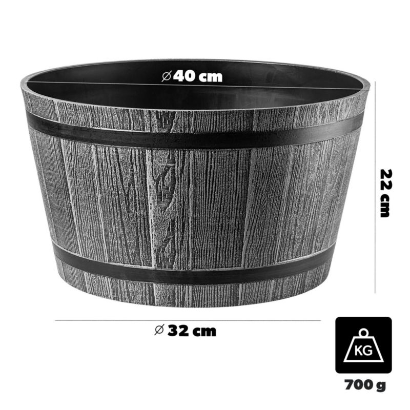 KADAX Doniczka Donica Na Kwiaty 40cm Osłonka Z Wkładem Kwietnik Plastikowa