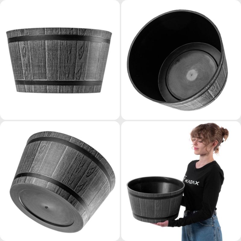 KADAX Doniczka Donica Na Kwiaty 40cm Osłonka Z Wkładem Kwietnik Plastikowa