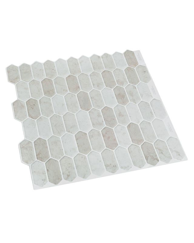 Kafelki ścienne samoprzylepne płytki Mazovia 30,5 x 30,5 cm odporne na zachlapania, geometryczne Kremowe 10 szt.
