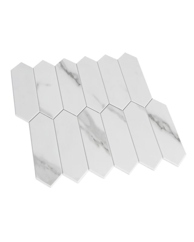 Kafelki ścienne samoprzylepne płytki Mazovia 30,5 x 30,5 cm odporne na zachlapania, marmur Białe 1 szt.