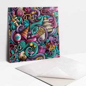 Kafelki samoprzylepne Tulup 30x30 cm Abstrakcyjne akcesoria urodzinowe 9 szt.