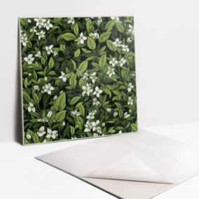 Kafelki samoprzylepne Tulup 30x30 cm Białe kwiaty i liście 9 szt.
