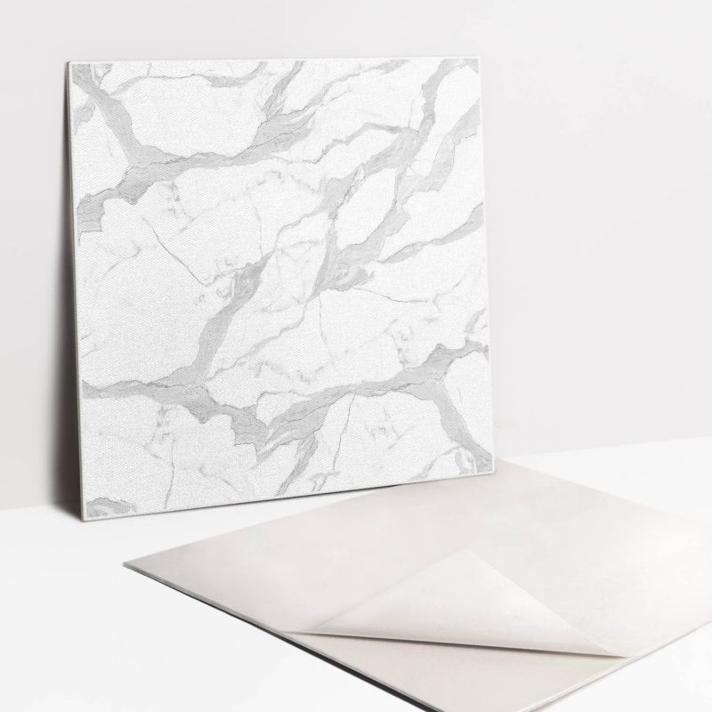 Kafelki samoprzylepne Tulup 30x30 cm Biały marmur 9 szt.