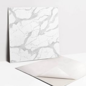 Kafelki samoprzylepne Tulup 30x30 cm Biały marmur 9 szt.