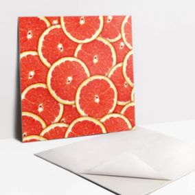Kafelki samoprzylepne Tulup 30x30 cm Czerwone plastry grejpfruta 9 szt.