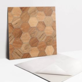 Kafelki samoprzylepne Tulup 30x30 cm Drewniana geometria 9 szt.