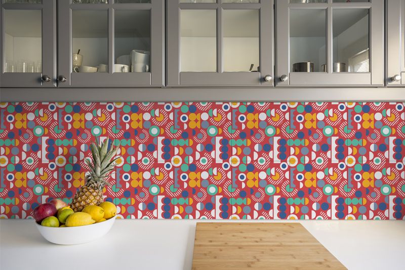Kafelki samoprzylepne Tulup 30x30 cm Geometryczny wzór vintage. 9 szt.