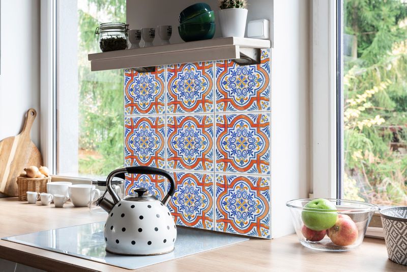 Kafelki samoprzylepne Tulup 30x30 cm Grafika w stylu Azulejo 9 szt.