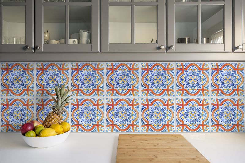 Kafelki samoprzylepne Tulup 30x30 cm Grafika w stylu Azulejo 9 szt.