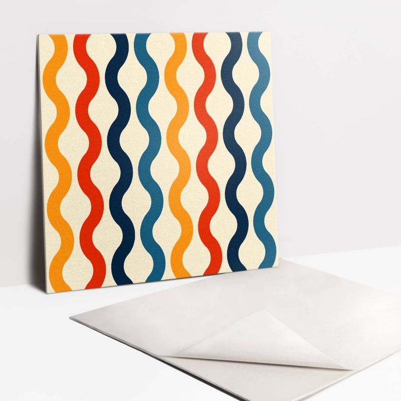 Kafelki samoprzylepne Tulup 30x30 cm Kolorowe fale boho 9 szt.