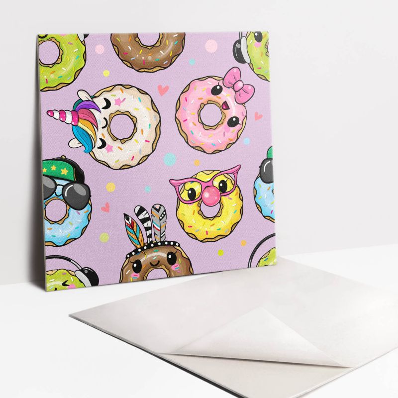 Kafelki samoprzylepne Tulup 30x30 cm Kreskówkowe pączki donuty 9 szt.