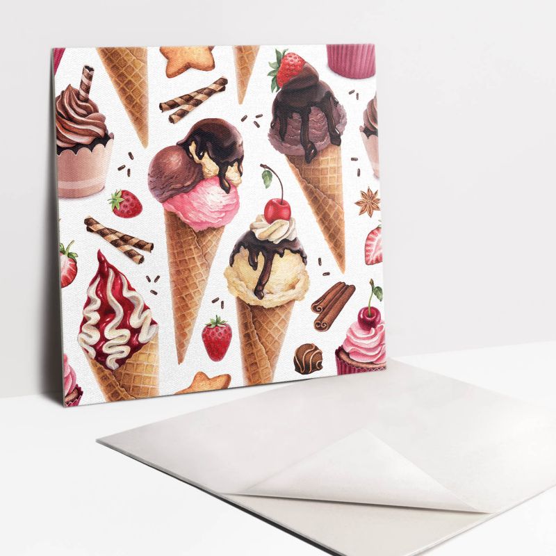 Kafelki samoprzylepne Tulup 30x30 cm Lody babeczki słodycze 9 szt.