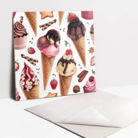 Kafelki samoprzylepne Tulup 30x30 cm Lody babeczki słodycze 9 szt.