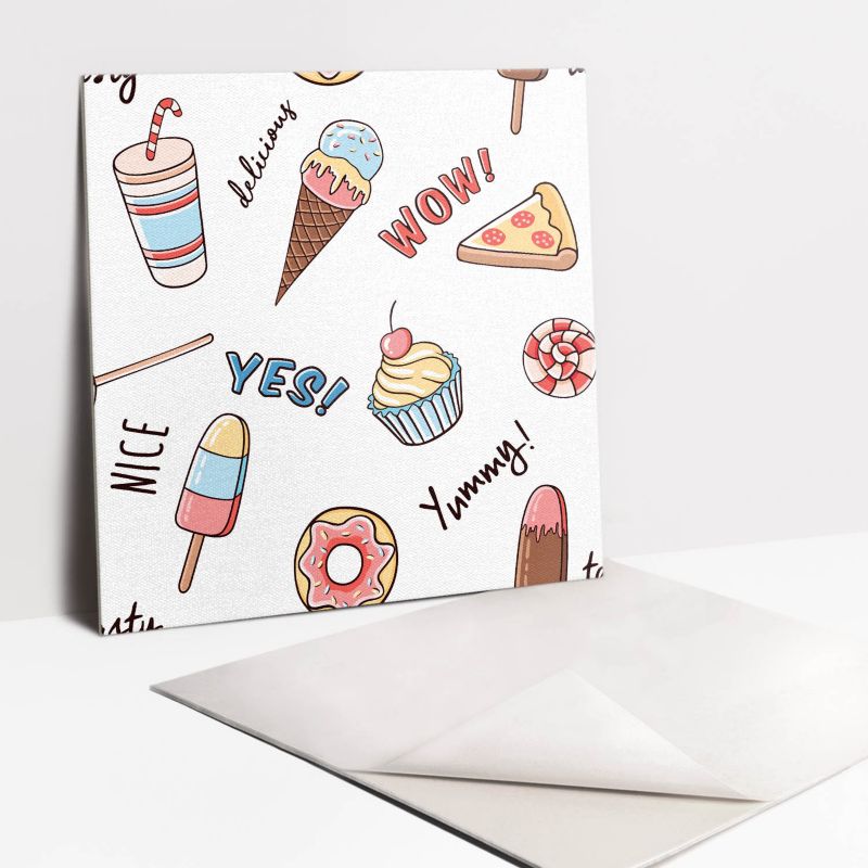 Kafelki samoprzylepne Tulup 30x30 cm Lody i babeczki 9 szt.