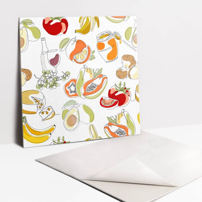 Kafelki samoprzylepne Tulup 30x30 cm Owoce i warzywa 9 szt. II