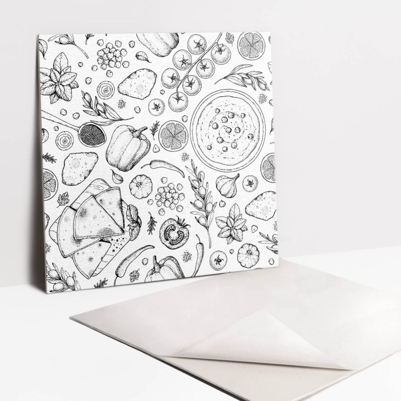 Kafelki samoprzylepne Tulup 30x30 cm Przyprawy warzywa i owoce 9 szt.