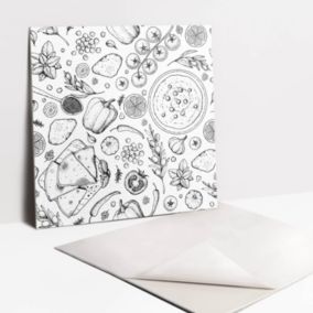 Kafelki samoprzylepne Tulup 30x30 cm Przyprawy warzywa i owoce 9 szt.