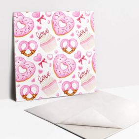 Kafelki samoprzylepne Tulup 30x30 cm Różowe pączki i precle 9 szt.