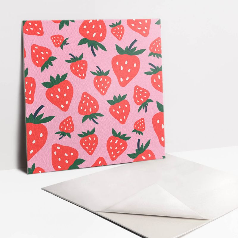 Kafelki samoprzylepne Tulup 30x30 cm Rysunkowa truskawka 9 szt.