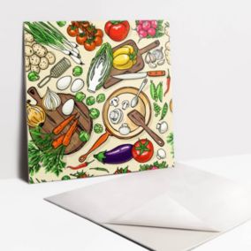 Kafelki samoprzylepne Tulup 30x30 cm Rysunkowe kolorowe warzywa 9 szt.