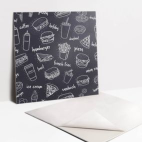 Kafelki samoprzylepne Tulup 30x30 cm Rysunkowe motywy fast food 9 szt.