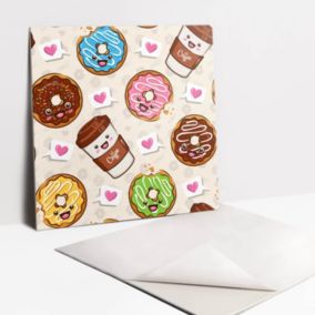 Kafelki samoprzylepne Tulup 30x30 cm Rysunkowe pączki i kawa 9 szt. II