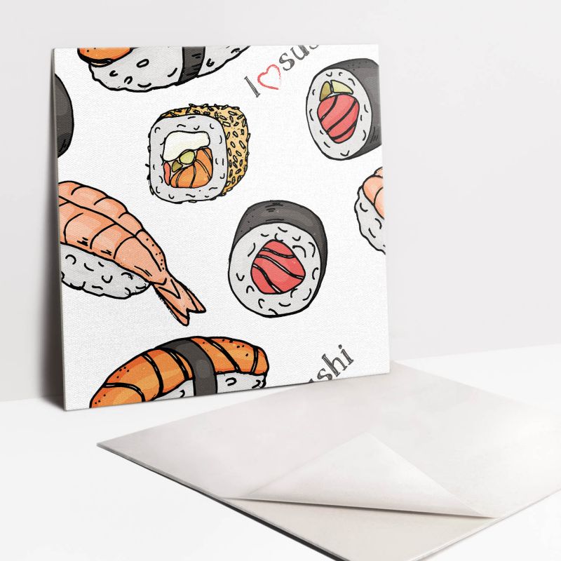 Kafelki samoprzylepne Tulup 30x30 cm Rysunkowe sushi 9 szt. II