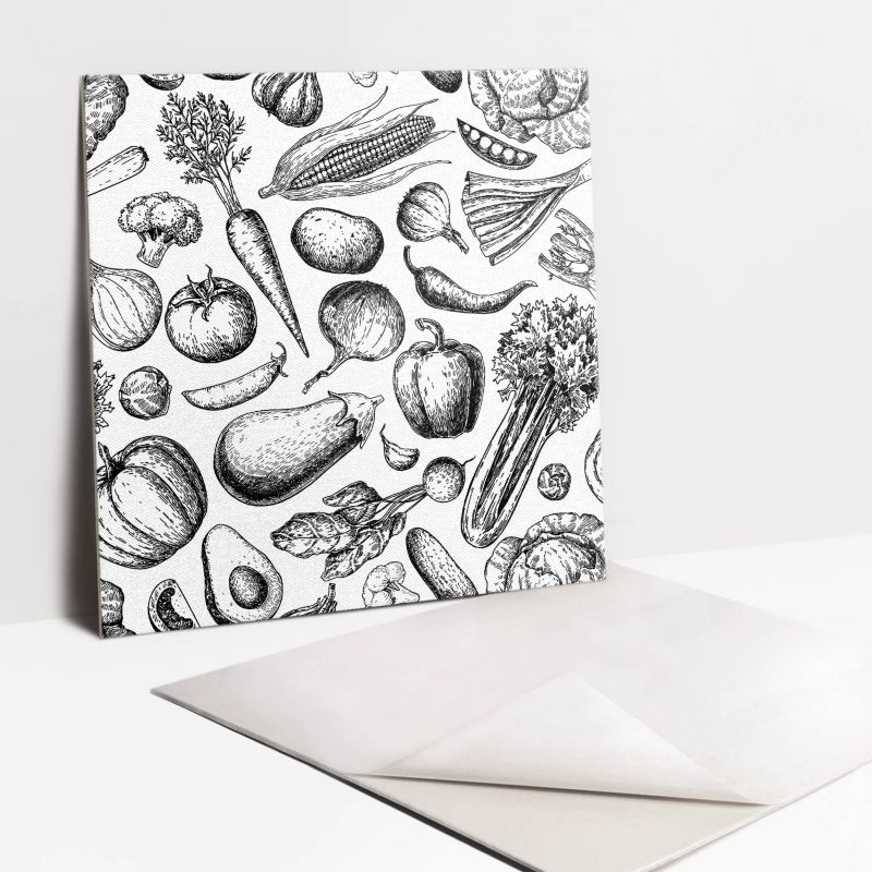 Kafelki samoprzylepne Tulup 30x30 cm Rysunkowe warzywa 9 szt.