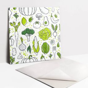 Kafelki samoprzylepne Tulup 30x30 cm Rysunkowe zielone warzywa 9 szt.