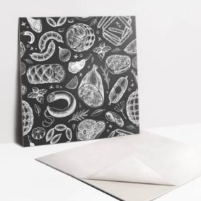 Kafelki samoprzylepne Tulup 30x30 cm Rysunkowy motyw jedzenia 9 szt. III