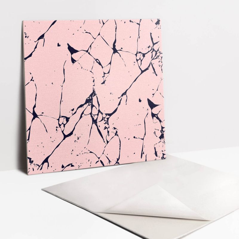 Kafelki samoprzylepne Tulup 30x30 cm Rysunkowy różowy marmur 9 szt.