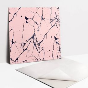 Kafelki samoprzylepne Tulup 30x30 cm Rysunkowy różowy marmur 9 szt.