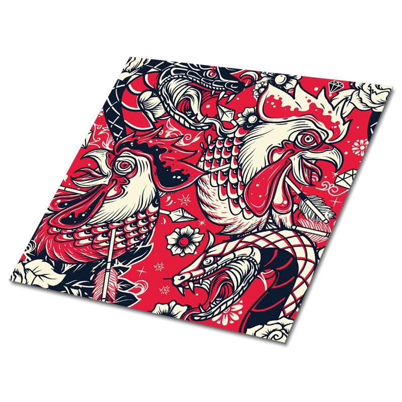 Kafelki samoprzylepne Tulup 30x30 cm Wąż i kogut 9 szt.