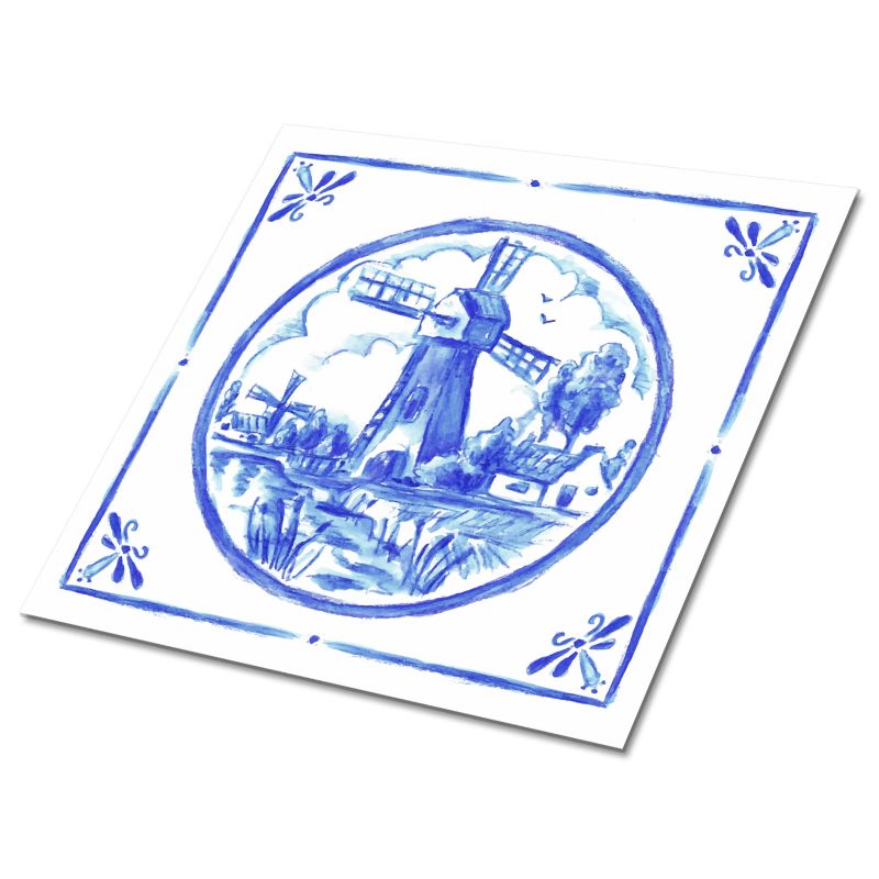 Kafelki samoprzylepne Tulup 30x30 cm Wiatrak w stylu Azulejos 9 szt.
