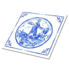 Kafelki samoprzylepne Tulup 30x30 cm Wiatrak w stylu Azulejos 9 szt.