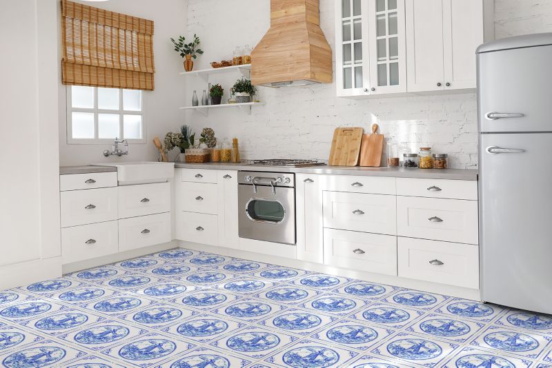 Kafelki samoprzylepne Tulup 30x30 cm Wiatrak w stylu Azulejos 9 szt.