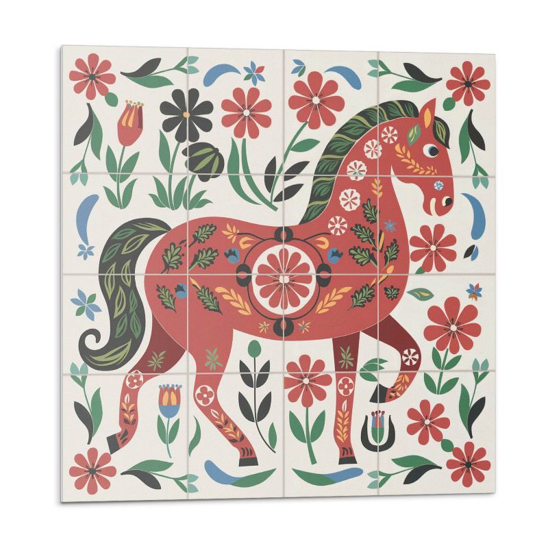 Kafelki samoprzylepne Wallfluent 20x20 cm Koń w otoczeniu kwiatów 20 szt.