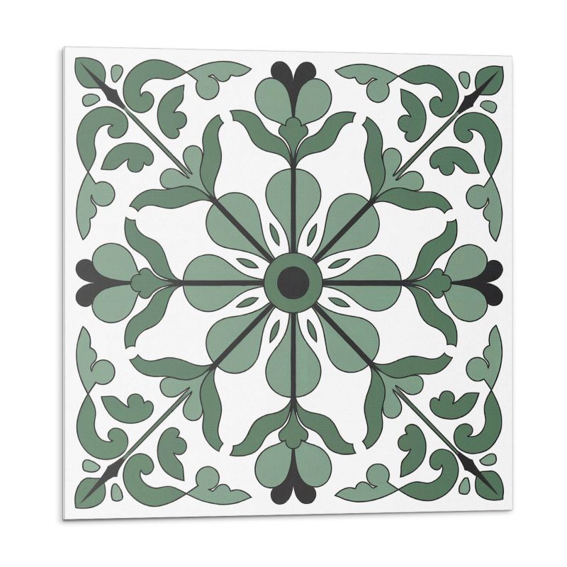 Kafelki samoprzylepne Wallfluent 50x50 cm Symetryczny motyw roślinny w eleganckim wydaniu 4 szt.