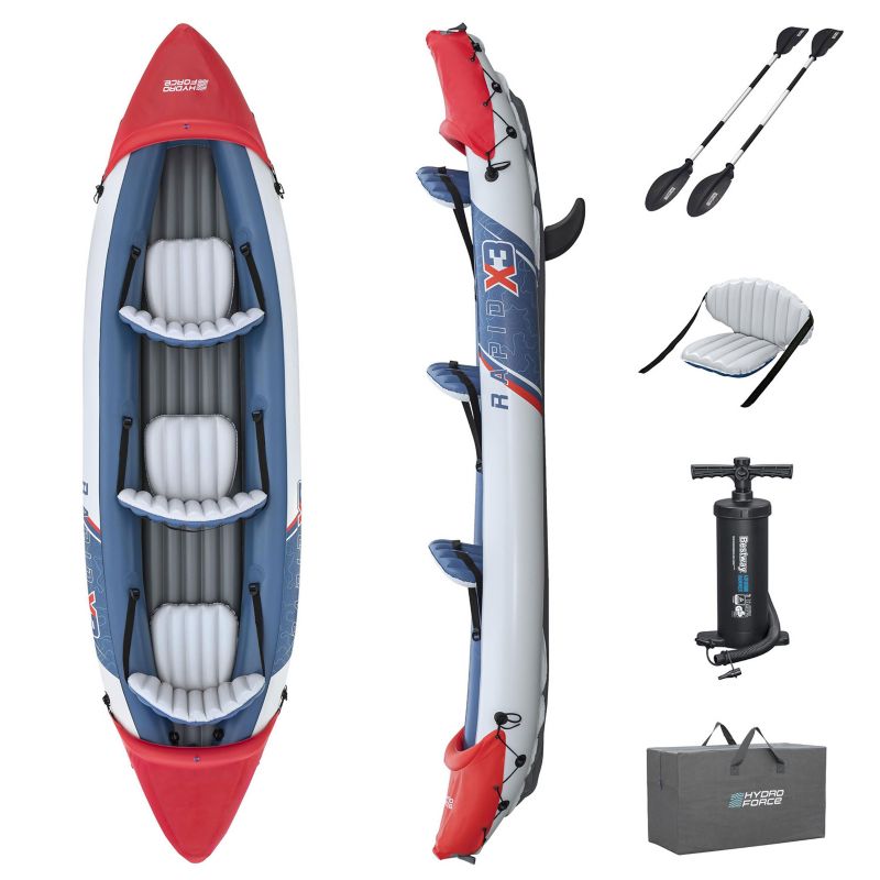 Kajak dmuchany Bestway Hydro-Force Rapid X3 wiosła pompka torba 3 osobowy 1 szt.