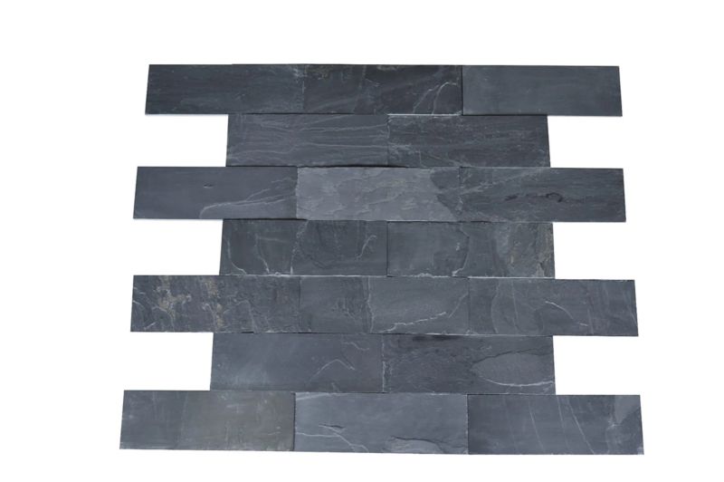 Kamień elewacyjny-dekoracyjny Tiles łupek Black Slate 7x50 cm 1 m2