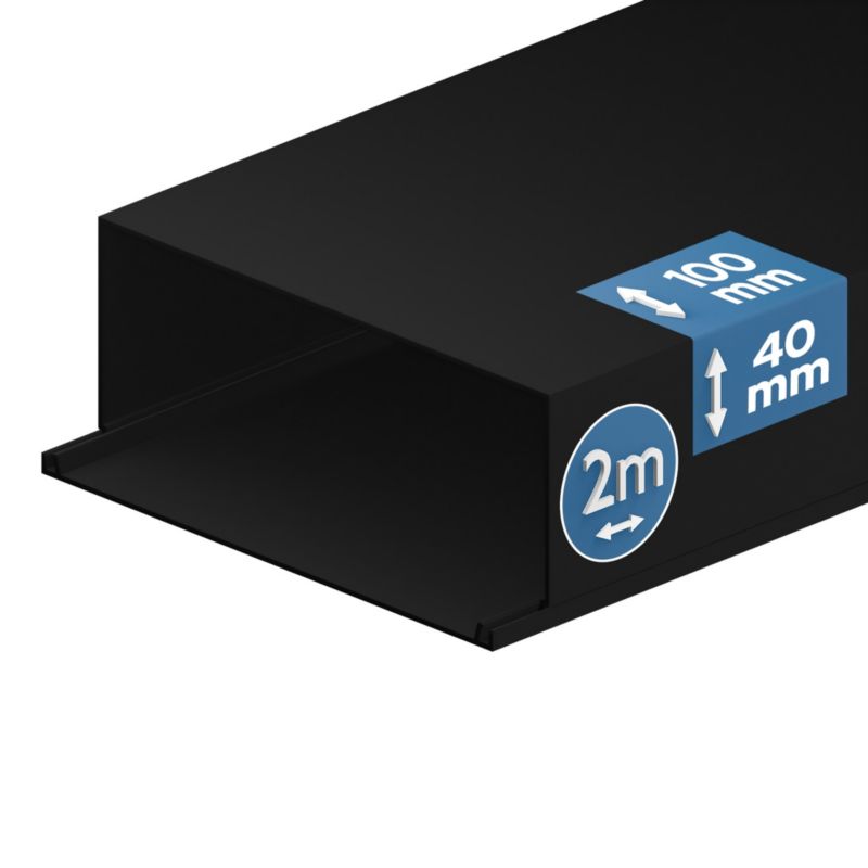 Kanał elektroinstalacyjny  Edo 100/40  2m Ciemny Antracyt   1 szt.